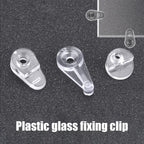 50PCS Glass Retainer Clips Glass Panel Clips Mirror Clips Non Slip Waterproof Transparent Fixed Buckle