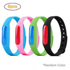6Pcs Random Silicone Mosquito Repellent Bracelets Waterproof Anti Mosquito Band Bug and Insect Protection Wrist Bands for Adults and Kids