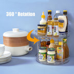 Transparent Kitchen Turntable Spice Organizer Rotatable Pantry Food Storage Container for Kitchen Cabinets