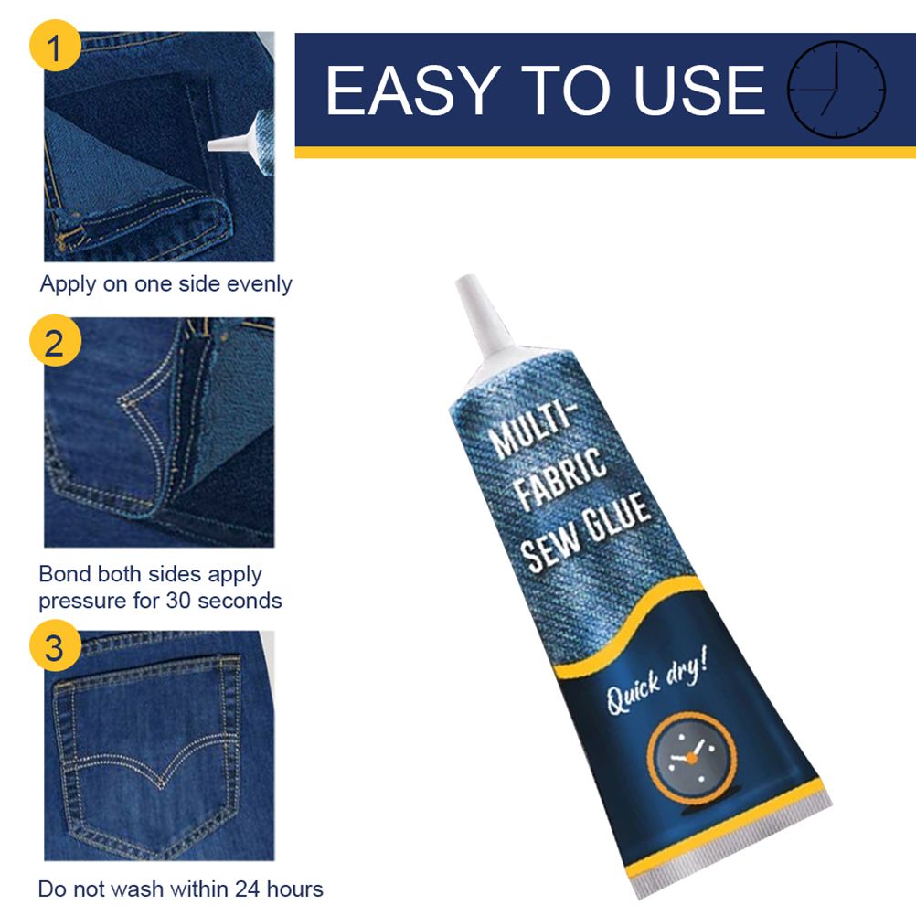 Secure Stitch Liquid Sewing Solution Kit Quick Bonding Fast Dry Stitchless Fabric Sewing Glue