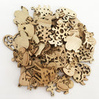 100Pcs Mix Wooden Christmas Tree Ornaments Mini Santa Claus Snowman Elk Snowflakes Christmas Tree Hanging Pendants