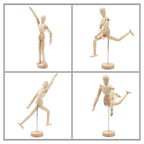 Drawing Mannequin Wooden Human Mannequin for Drawing and Painting 13cm Artistic Mannequin with Base and Flexible Body