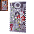 Christmas Lace Curtains LED Light Santa Claus Half Blackout Curtains Living Room Bedroom Home Decor