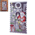 Christmas Lace Curtains LED Light Santa Claus Half Blackout Curtains Living Room Bedroom Home Decor