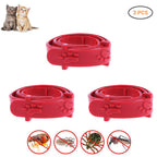3 Pcs Red Adjustable Pet Cat Anti Flea Mite Tick Collar Cat Flea Prevention Collar Pet Supplies