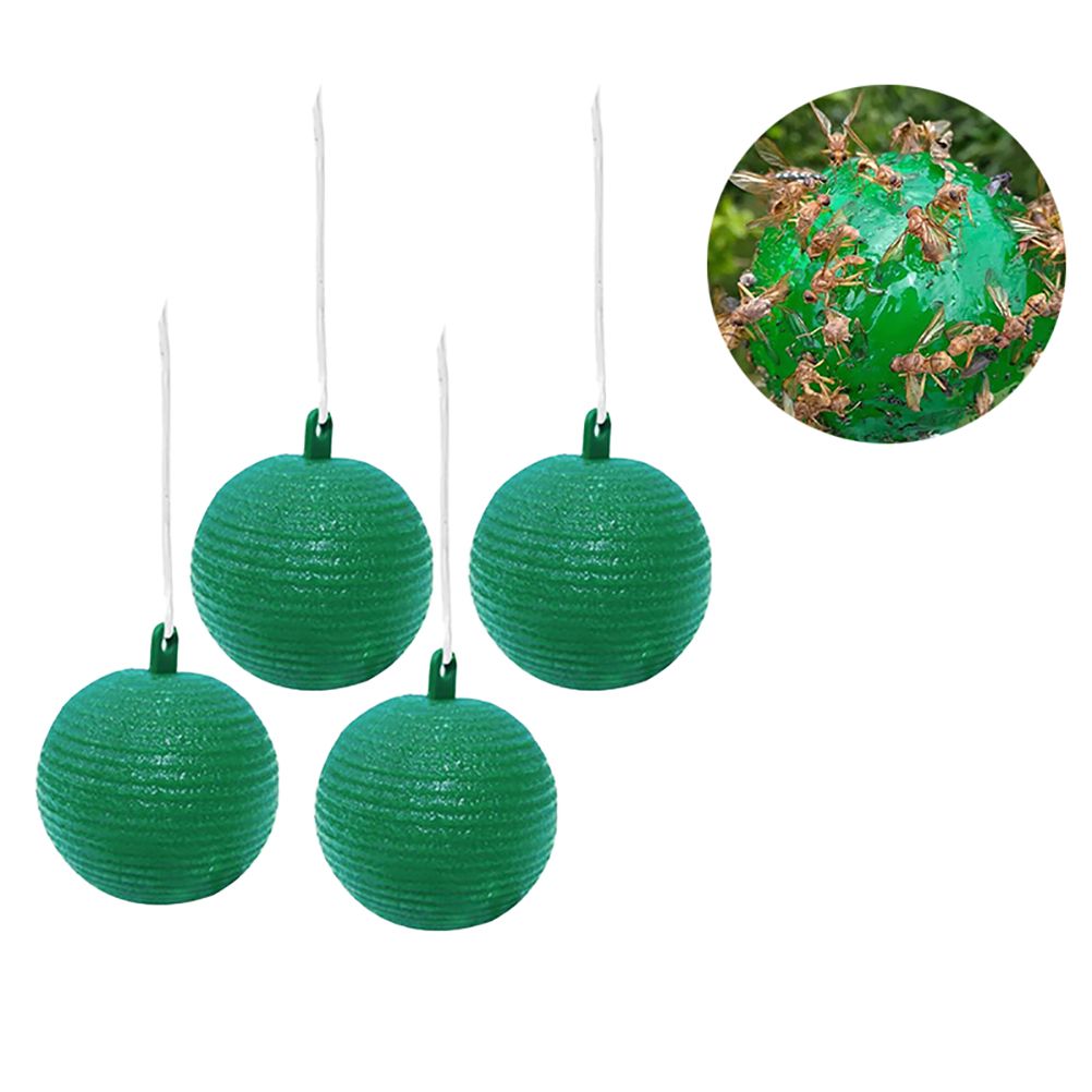 4pcs Hanging Fly Trap Ball Fruit Fly Catcher Sticky Trap Outdoor Pest Catcher for Garden Plants