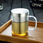 450ml Infuser Glass Tea Cup Borosilicate Glass Tea Cup with Filter and Lid