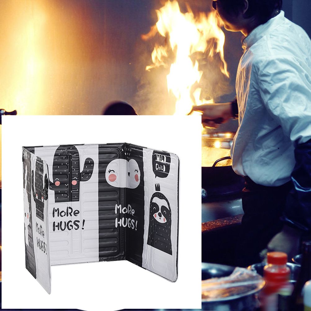 Aluminum Foldable Kitchen Gas Stove Oil Baffle Plate Kitchen Frying Pan Oil Splash Protection Screen