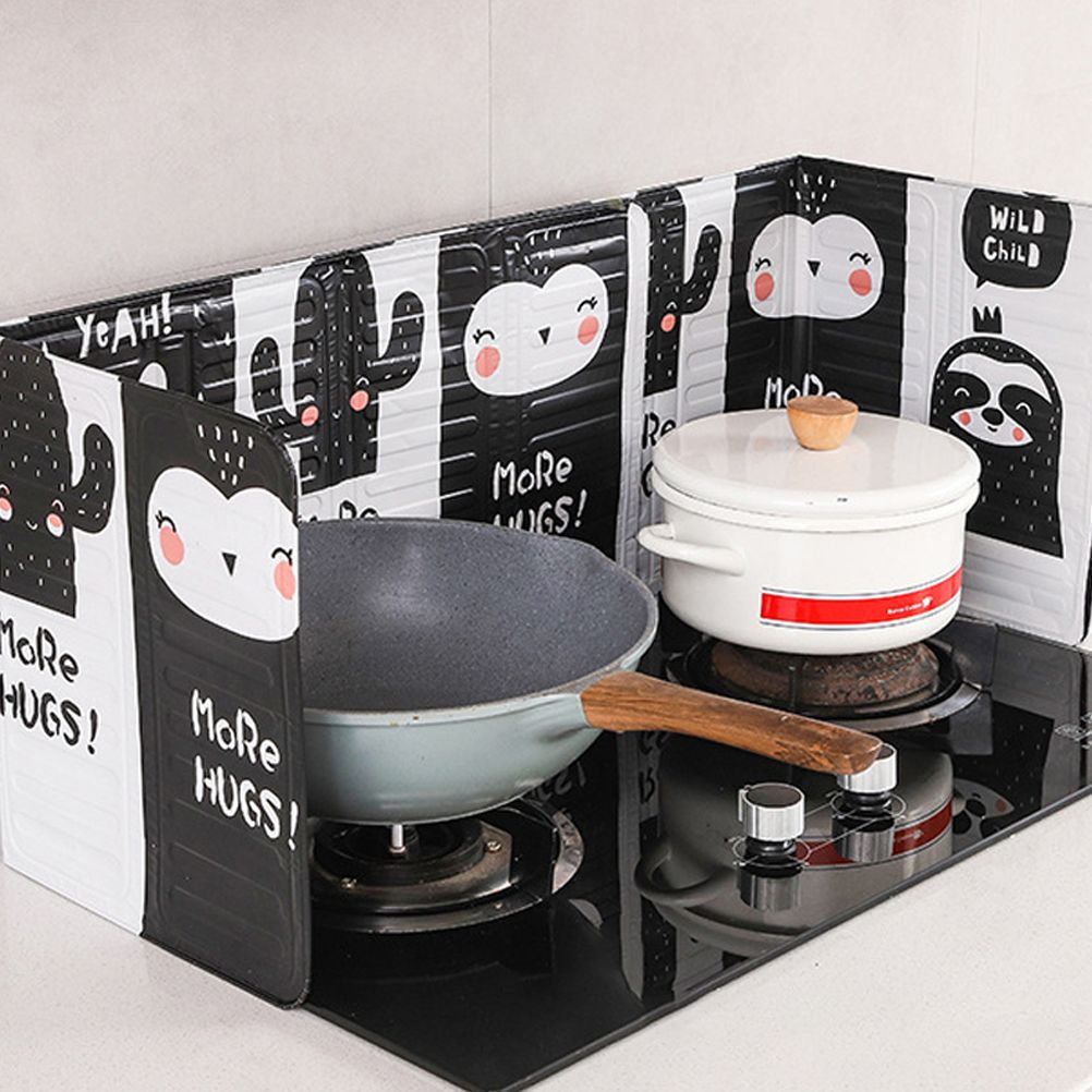 Aluminum Foldable Kitchen Gas Stove Oil Baffle Plate Kitchen Frying Pan Oil Splash Protection Screen