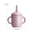150ML Baby Cup Silicone Training Cup Sippy Cup with Straw Non Slip Handles Unbreakable Heat Resistant Trainer Cup for Babies Infants
