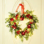 Valentine's Day Wreath Decoration Artificial Rose Ribbon Wreath Heart Shaped Simulated Spring Wedding Wreath