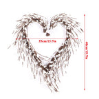 Heart Shaped Wreath Sprig Valentine's Day Wreath Wall Mounted Front Door Flower Wreath