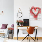 Heart Shaped Wreath Sprig Valentine's Day Wreath Wall Mounted Front Door Flower Wreath