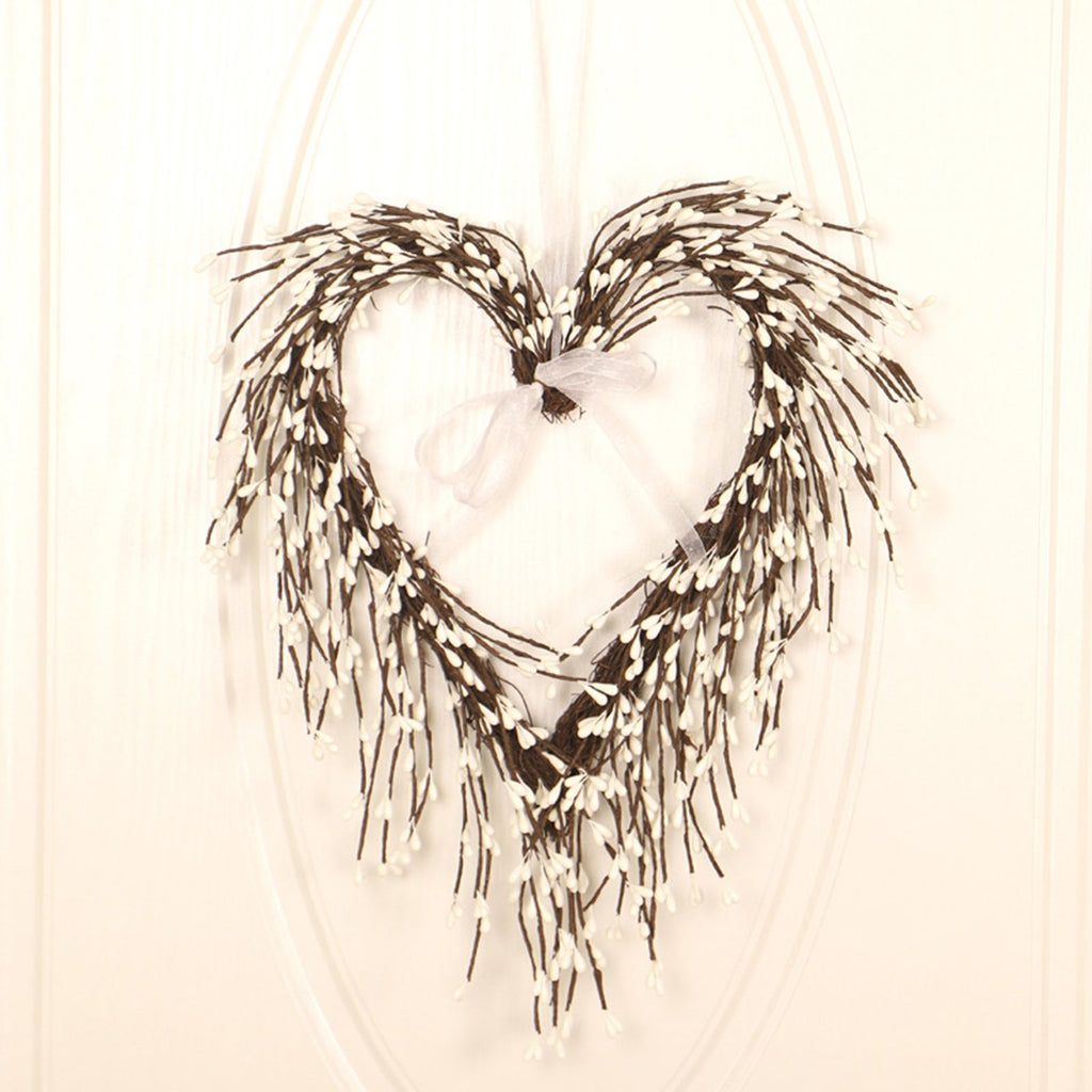 Heart Shaped Wreath Sprig Valentine's Day Wreath Wall Mounted Front Door Flower Wreath