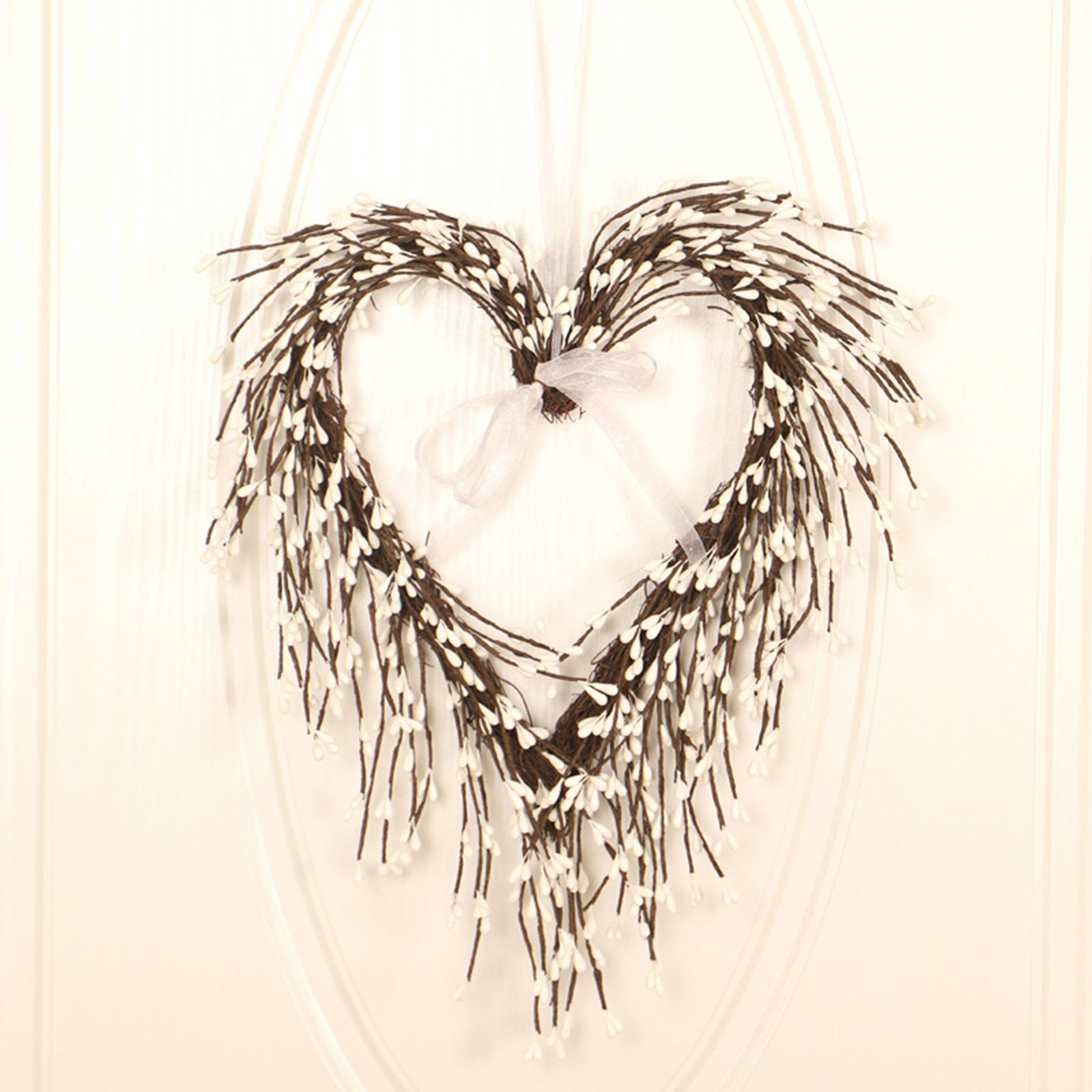 Heart Shaped Wreath Sprig Valentine's Day Wreath Wall Mounted Front Door Flower Wreath