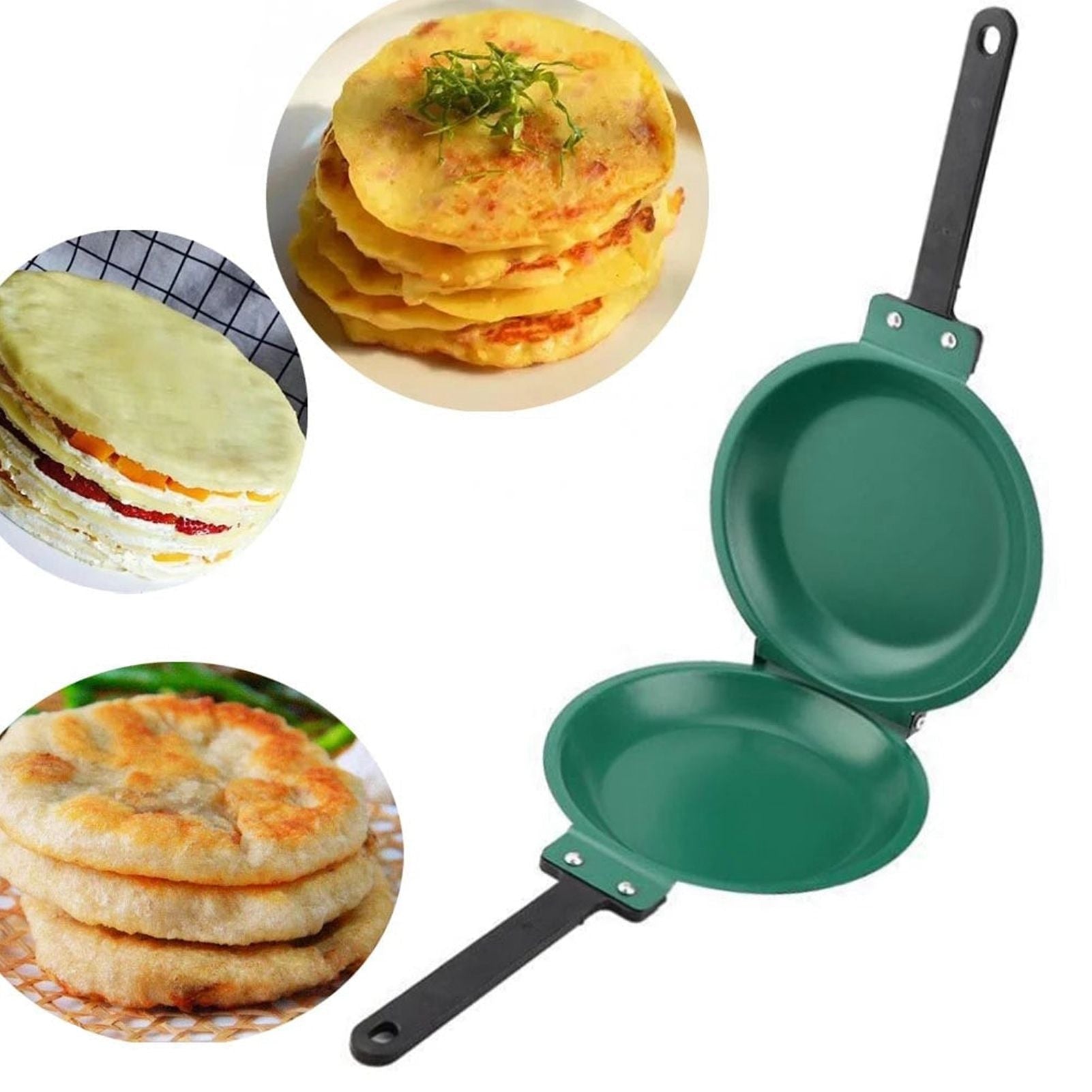 Folding Frying Pan Multifunctional Double Sided Pan Skillet Non Stick Frying Pan