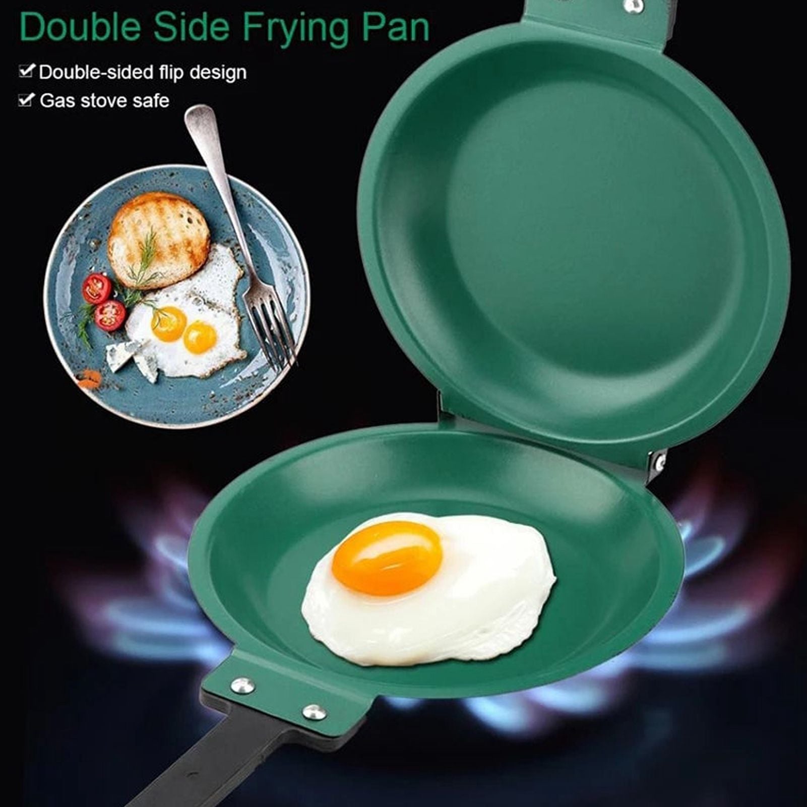 Folding Frying Pan Multifunctional Double Sided Pan Skillet Non Stick Frying Pan