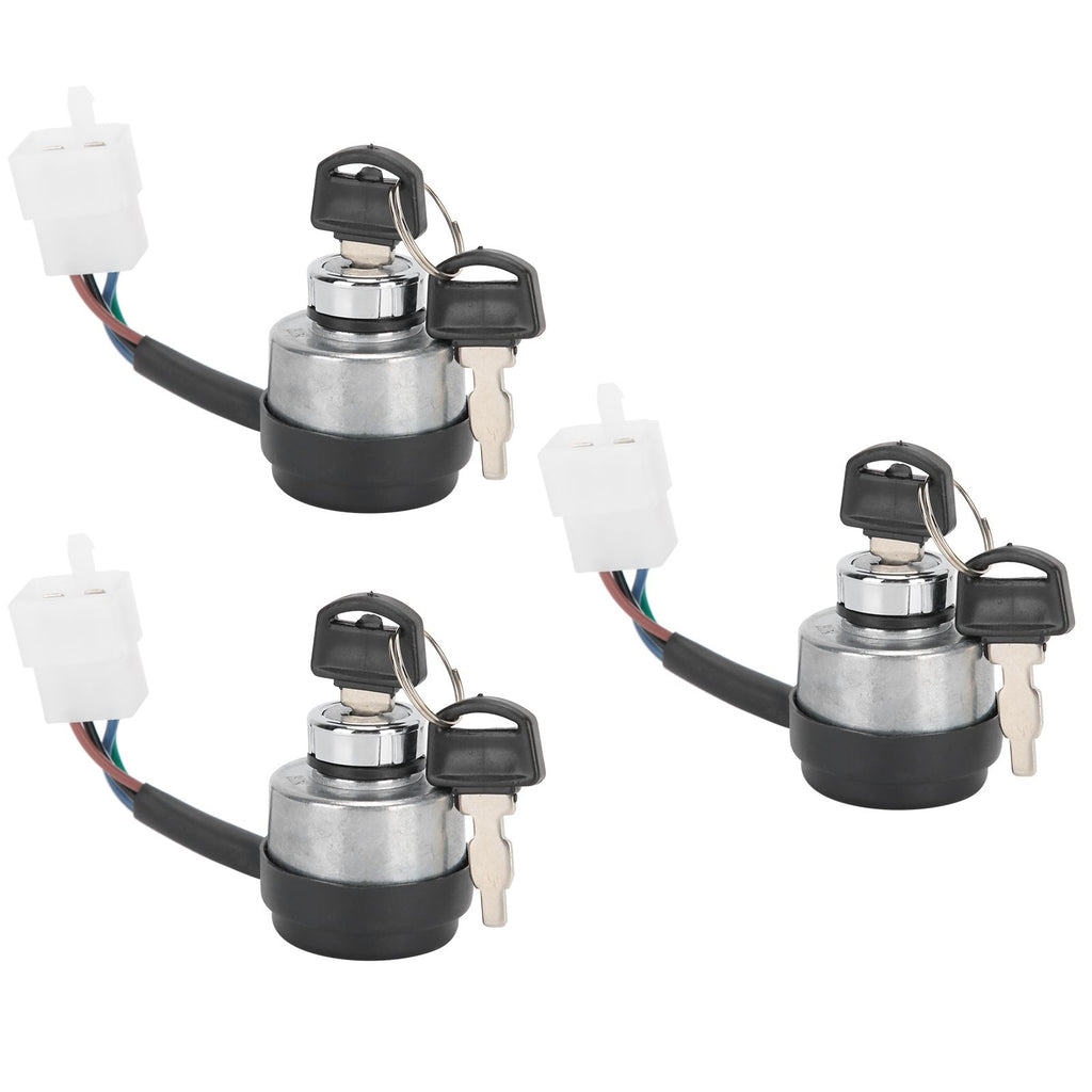 3Set Electric Door Lock 4-Wire Ignition Switch with Keys for 168F/170F/GX160/GX200/GX210