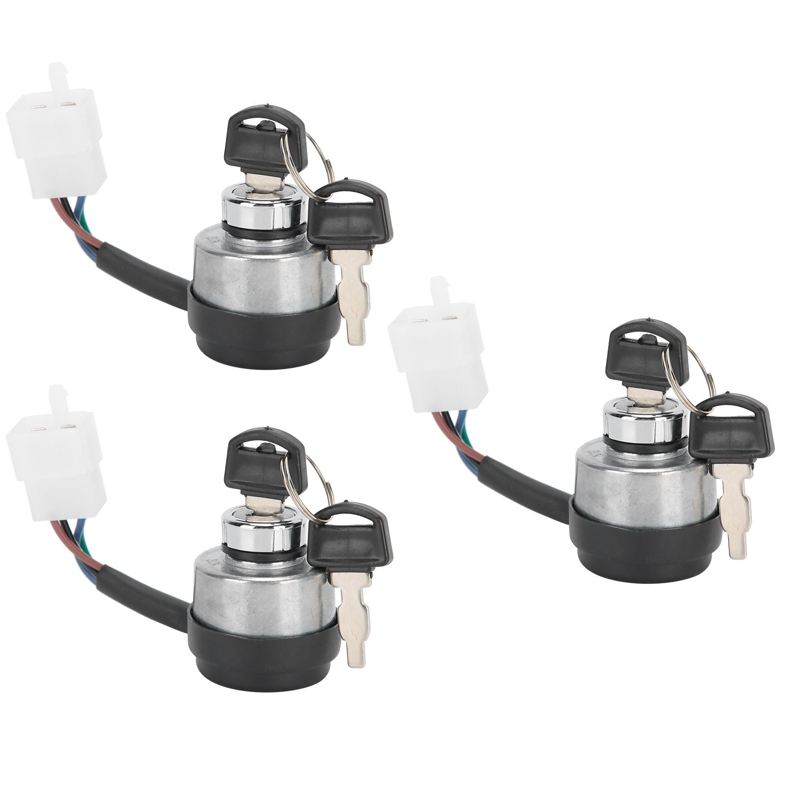 3Set Electric Door Lock 4-Wire Ignition Switch with Keys for 168F/170F/GX160/GX200/GX210