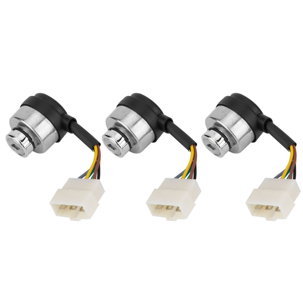 3Set 6 Wire Ignition Switch with Key for 188F/GX390/190F/GX420 Gasoline Engine Generator