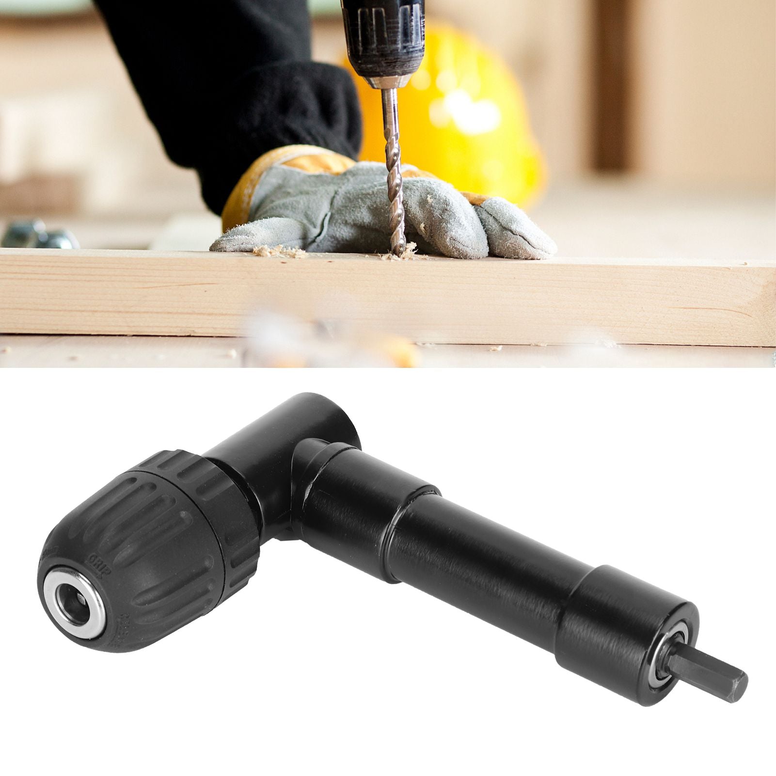 Right Angle Drill Attachment Adapter 90 Degrees Drilling Extension Chuck Tools Black