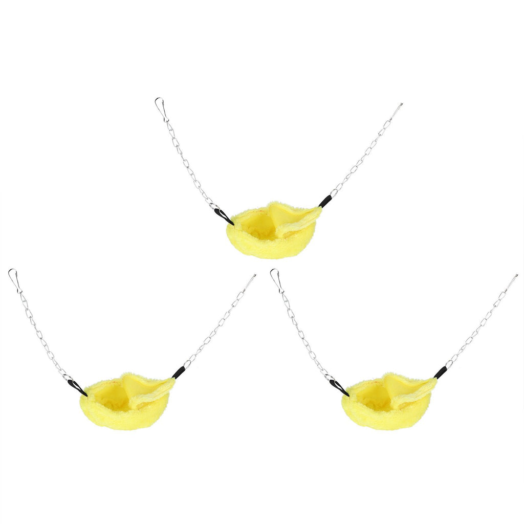 3 Sets Pet Cage Winter Warm Banana Shape Hamster Hammock Bed Hanging House Sleeping NestsYellow