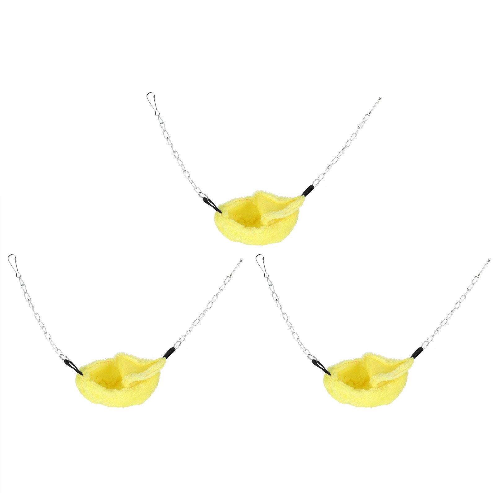 3 Sets Pet Cage Winter Warm Banana Shape Hamster Hammock Bed Hanging House Sleeping NestsYellow