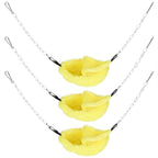 3 Sets Pet Cage Winter Warm Banana Shape Hamster Hammock Bed Hanging House Sleeping NestsYellow
