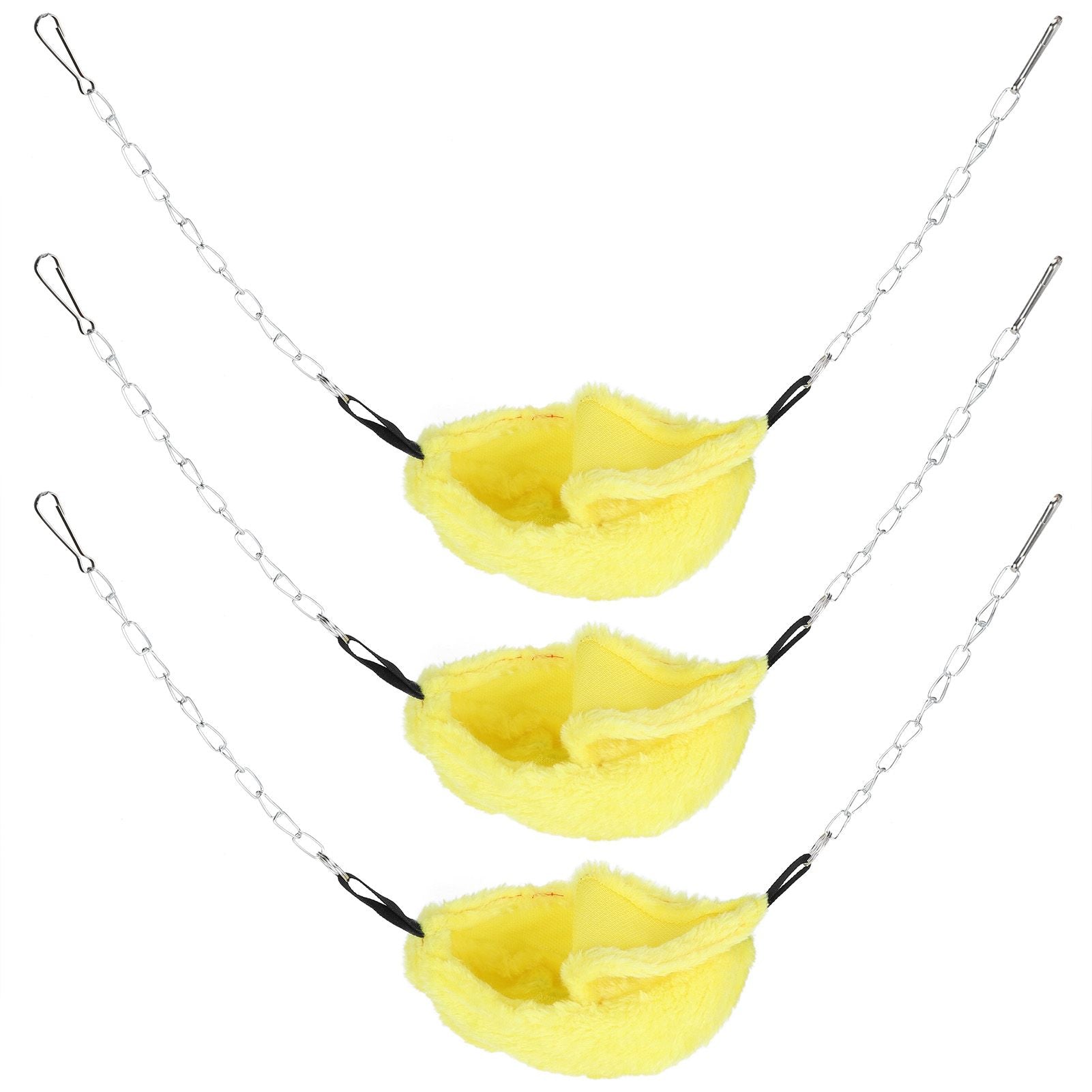 3 Sets Pet Cage Winter Warm Banana Shape Hamster Hammock Bed Hanging House Sleeping NestsYellow