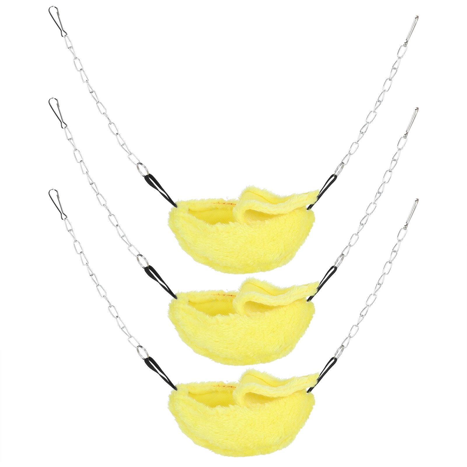3 Sets Pet Cage Winter Warm Banana Shape Hamster Hammock Bed Hanging House Sleeping NestsYellow