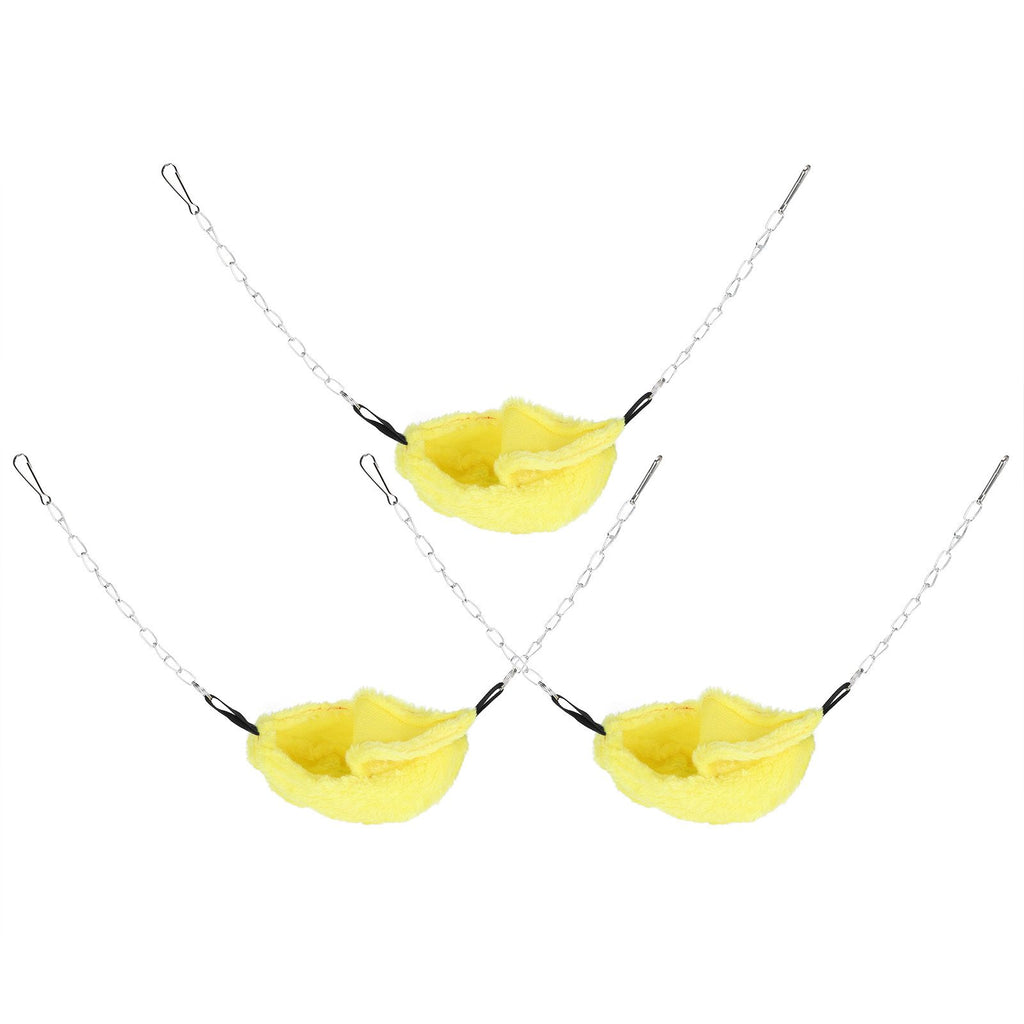 3 Sets Pet Cage Winter Warm Banana Shape Hamster Hammock Bed Hanging House Sleeping NestsYellow