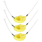 3 Sets Pet Cage Winter Warm Banana Shape Hamster Hammock Bed Hanging House Sleeping NestsYellow