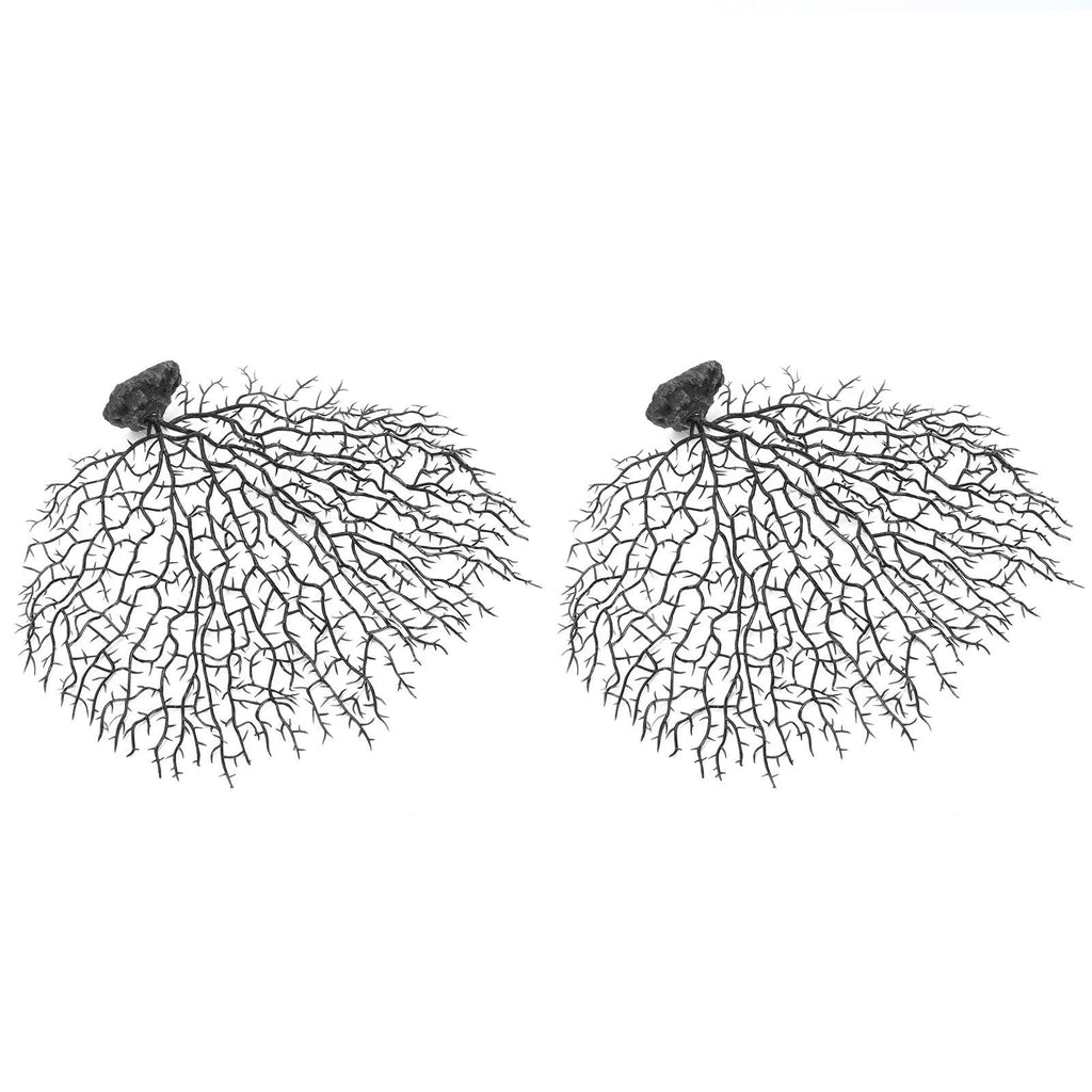 2Pcs Artificial Water Plant Aquarium Decoration Fish Tank Landscaping Simulation Coral Tree
