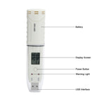 Digital Temperature Humidity Logger Indoor Thermometer Hygrometer Detector Data Recorder W/Alarm