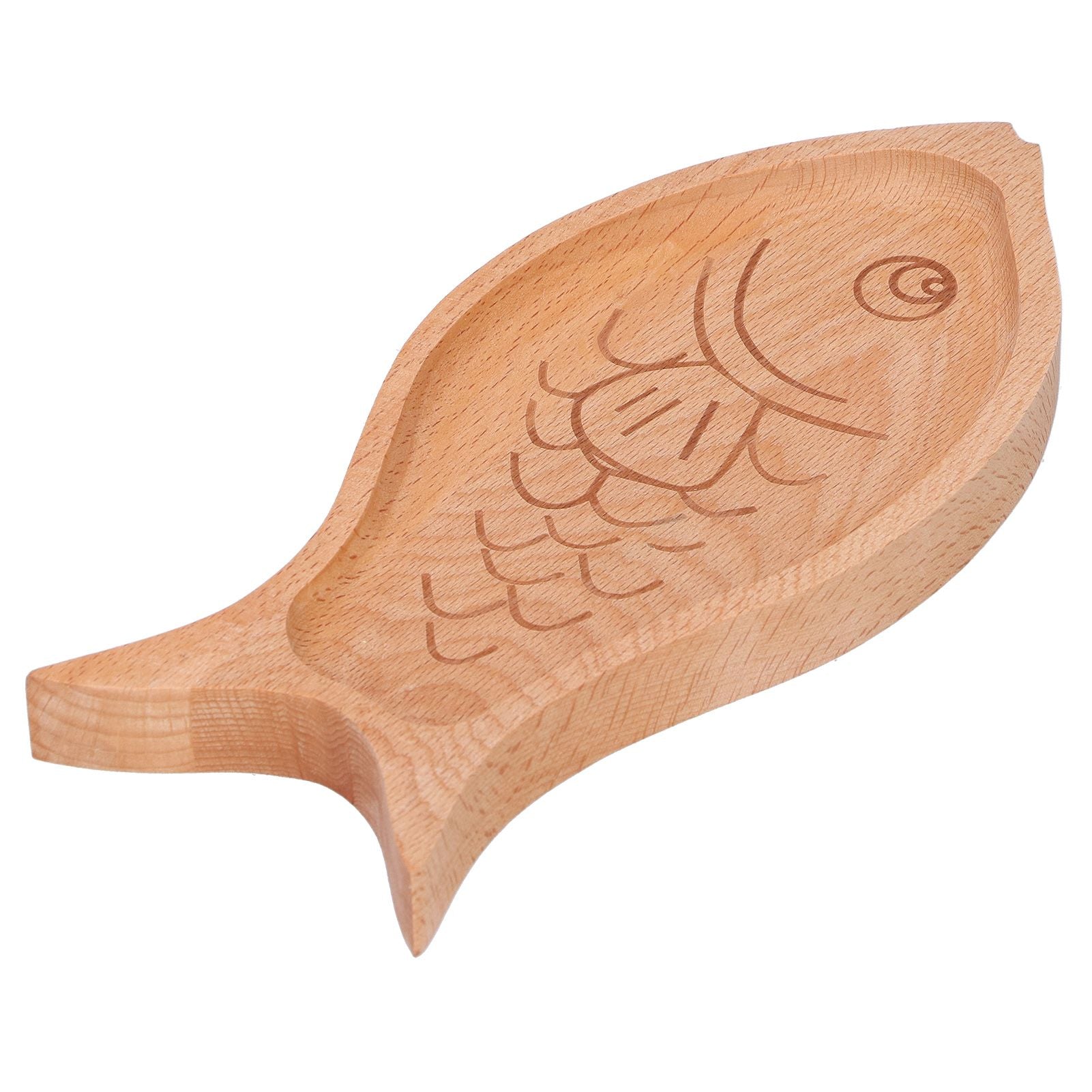 Wooden Plate FishShaped MultiGrain Creative Fruit Dessert Tray Table Box Candy Dish