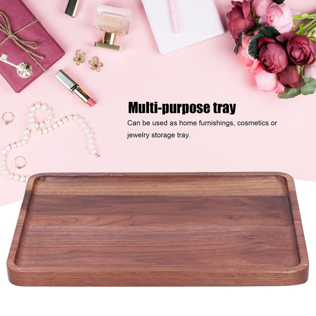 Walnut Service Plate Square Decoration Fruit Food Dessert Plate Tray Wooden BBQ Plate34x23x2