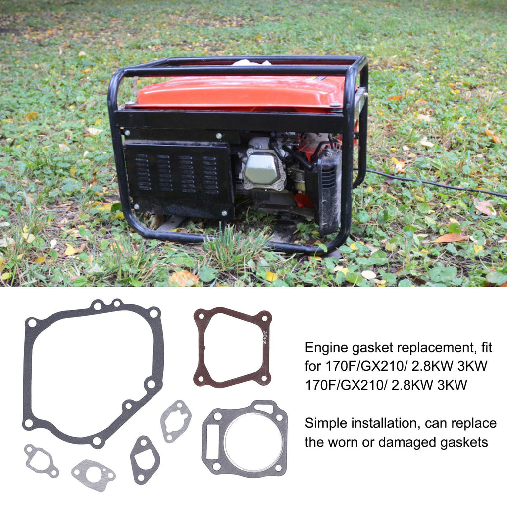 4Set Engine Gaskets Kit Accessory Parts for 170F/GX210/ 2.8-3KW Gasoline Generator