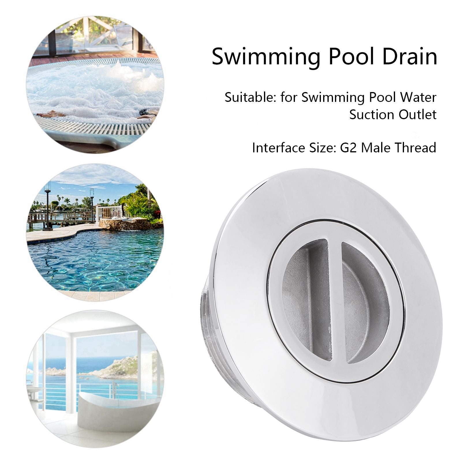 G2 Male Thread Swimming Pool Drain Water Suction Outlet Swimming Pool Accessory