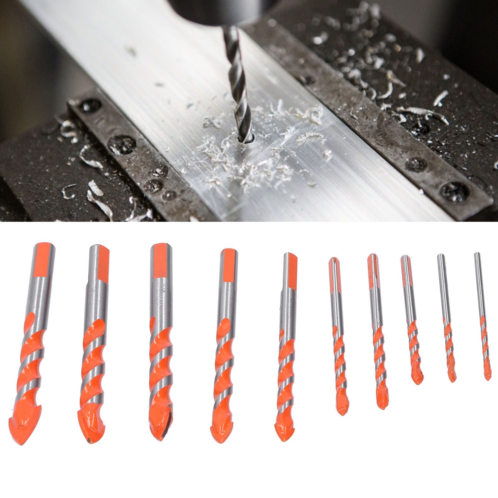 10PCS Multifunctional Drill Bits Set 3/4/5/6/6/8/10/12/14/16mm Triangular Drilling Bit for Wood