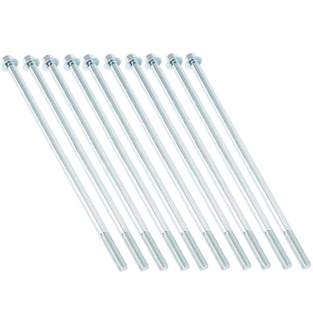10Pcs M8x210 Motor Bracket Screw Gasoline Hex Flange Long Bolts Fastener Accessory