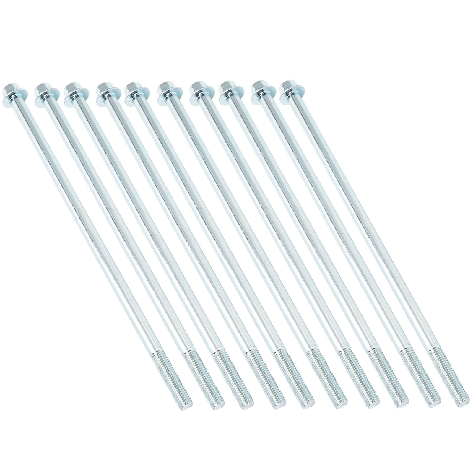 10Pcs M8x210 Motor Bracket Screw Gasoline Hex Flange Long Bolts Fastener Accessory