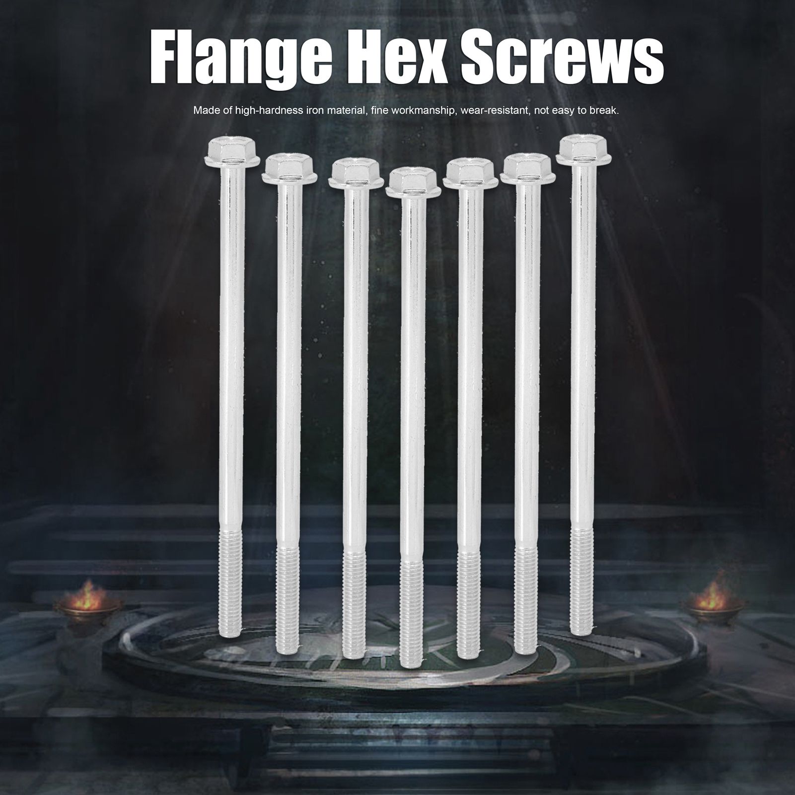 10Pcs Long Flange Bolt M8x235 Hex Head Flange Screw Gasoline Generator Replacement Parts