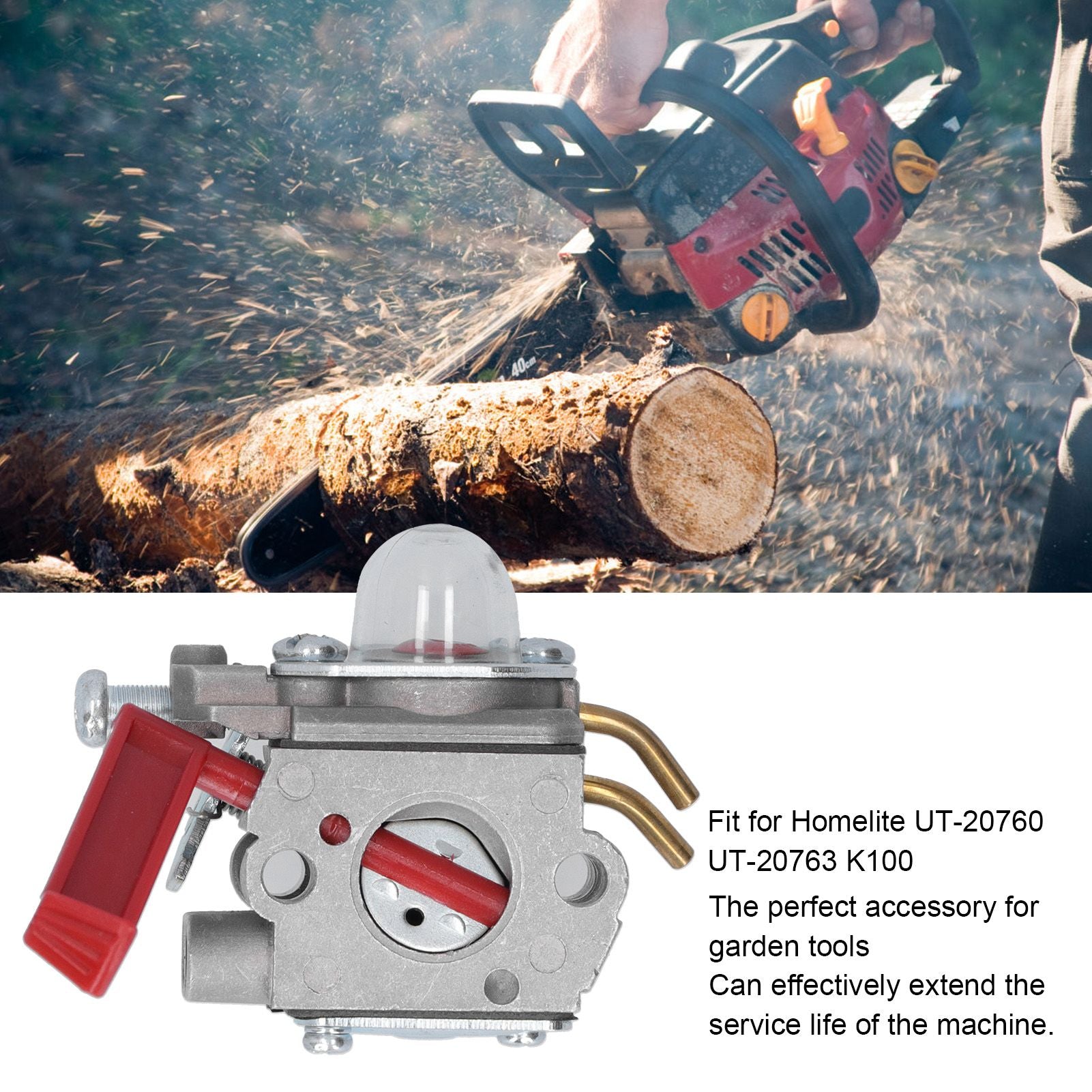 Carburetor Filter Sparking Plug Kit Fit for Homelite UT‑20760 UT‑20763 K100 Gardening Tool