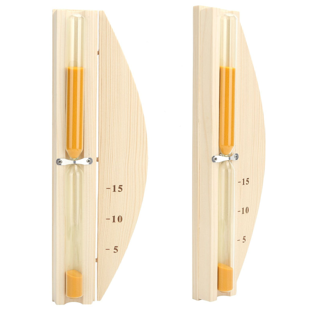 Sauna Hourglass 15Minutes Sauna Room Sand Clock Glass Timer WallMounted Wooden Hourglass