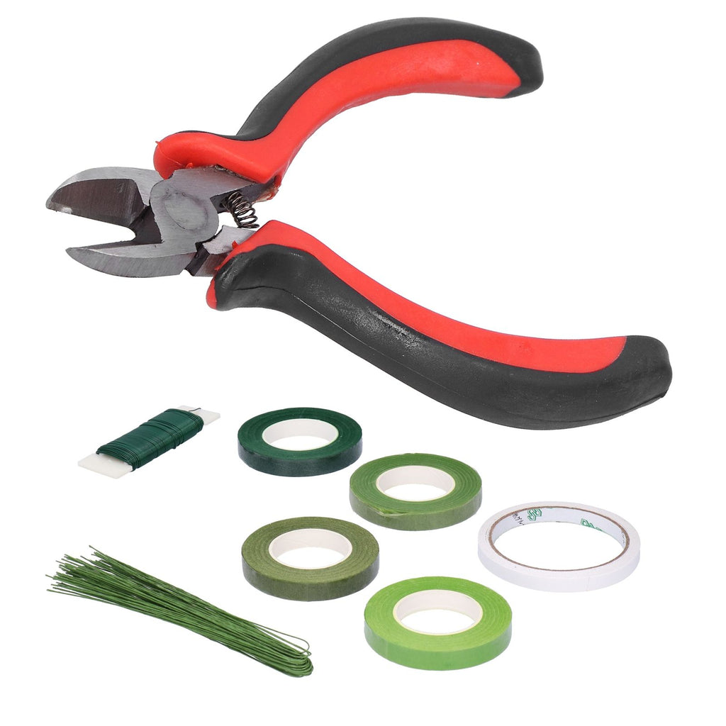 8Pcs set Flower Arrangement Kit Floral DoubleSided Tape Wire Cutter for Bouquet Stem Wrapping