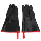 BBQ Gloves High Temperature Resistance 500℃ Waterproof Acid and Alkali Resistant Garden GlovesBlack 14in
