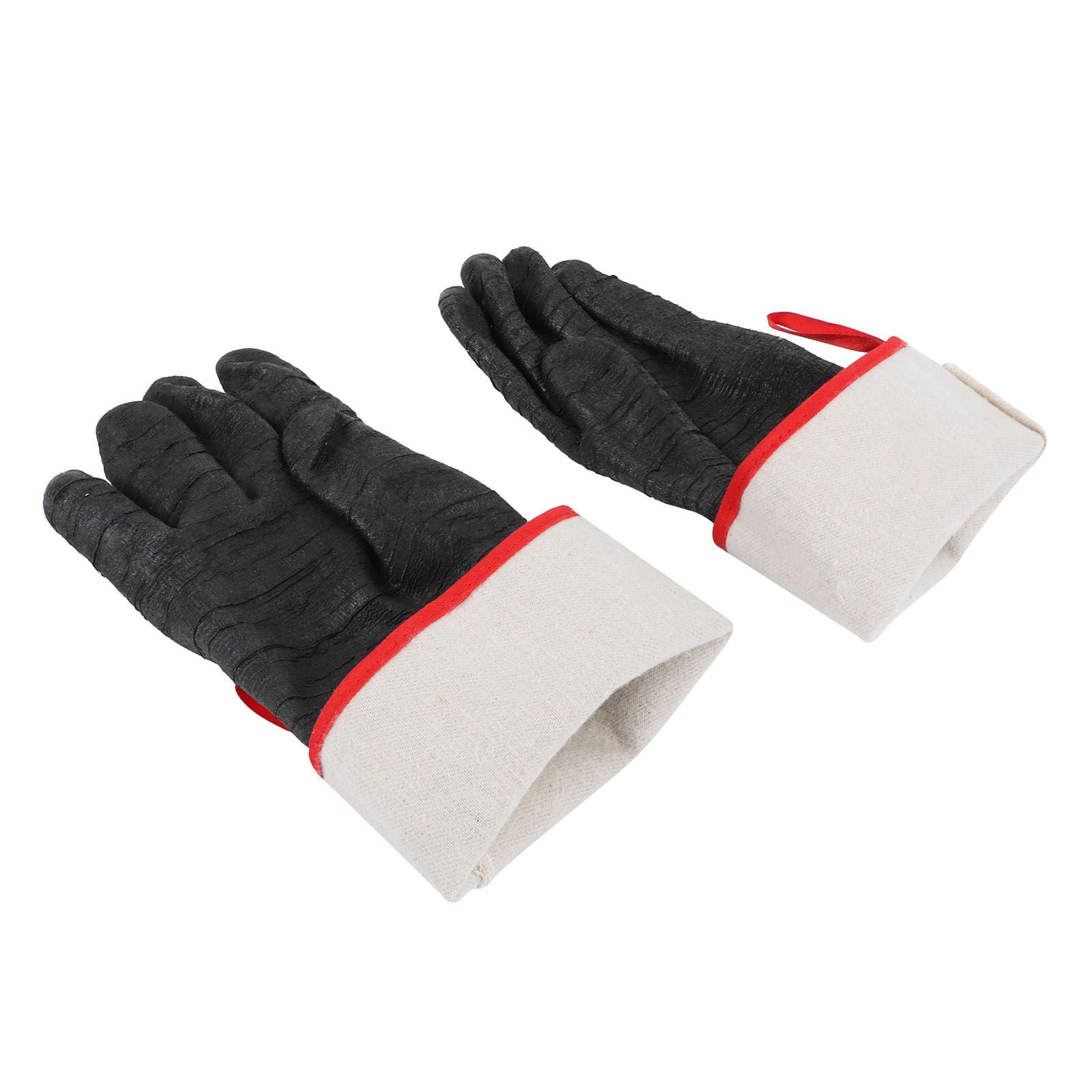 BBQ Gloves High Temperature Resistance 500℃ Waterproof Acid and Alkali Resistant Garden GlovesBlack 14in