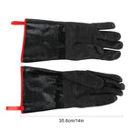 BBQ Gloves High Temperature Resistance 500℃ Waterproof Acid and Alkali Resistant Garden GlovesBlack 14in
