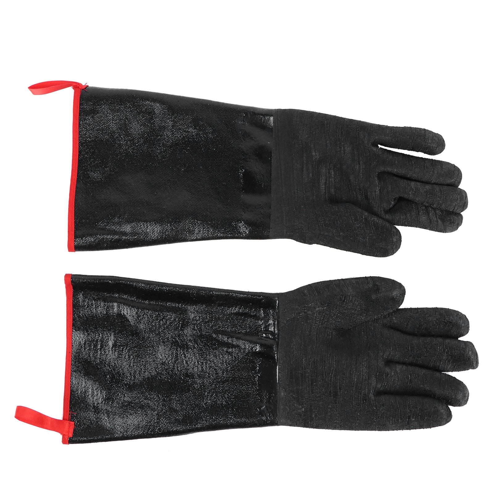 BBQ Gloves High Temperature Resistance 500℃ Waterproof Acid and Alkali Resistant Garden GlovesBlack 17in