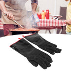 BBQ Gloves High Temperature Resistance 500℃ Waterproof Acid and Alkali Resistant Garden GlovesBlack 17in